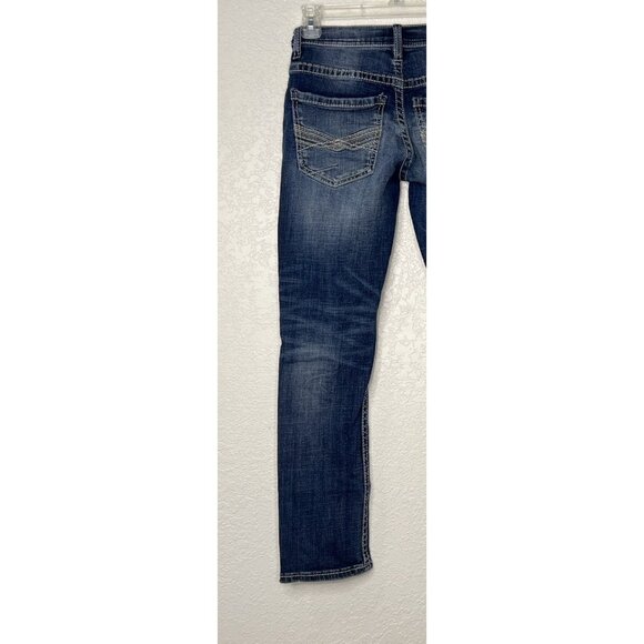 BKE Alec Jeans Buckle Sz 25x30 (27”L) Dark Wash With Fading Straight - Picture 11 of 14